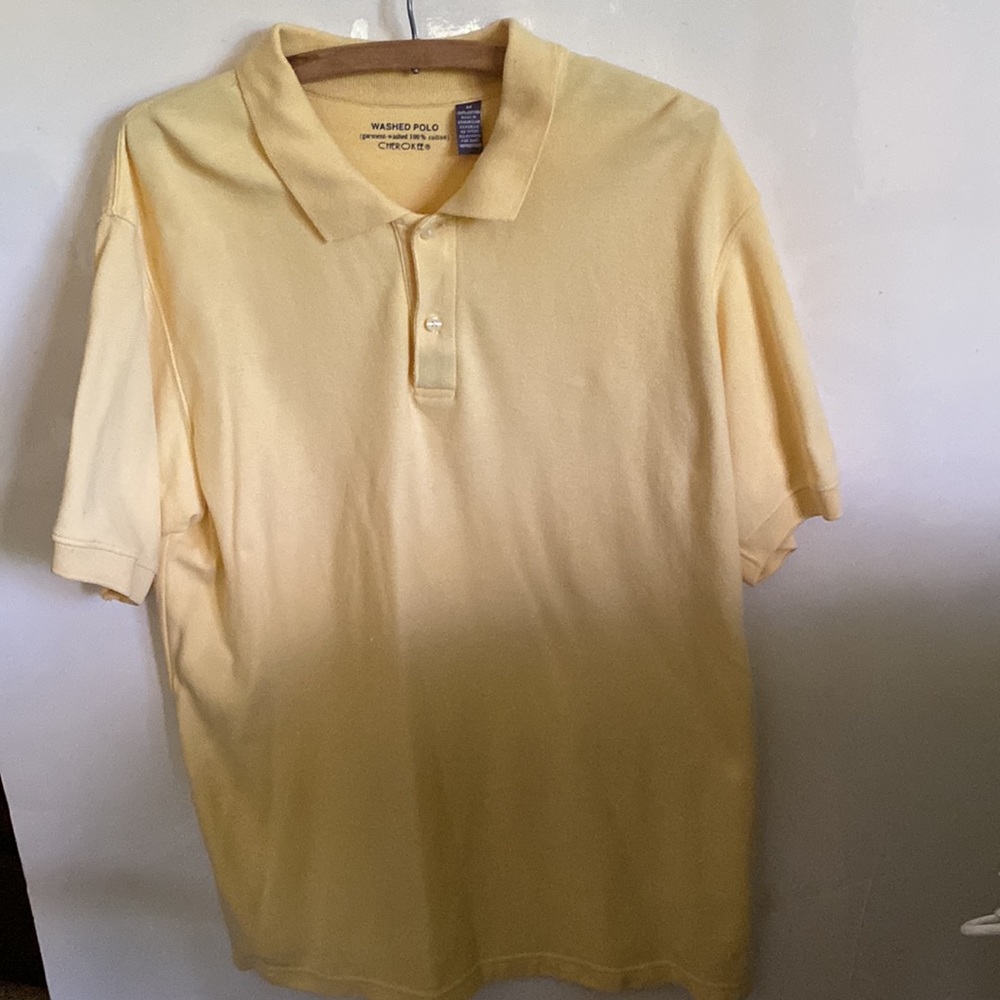 Men’s polo shirt by Cherokee size m, yellow 100% cotton